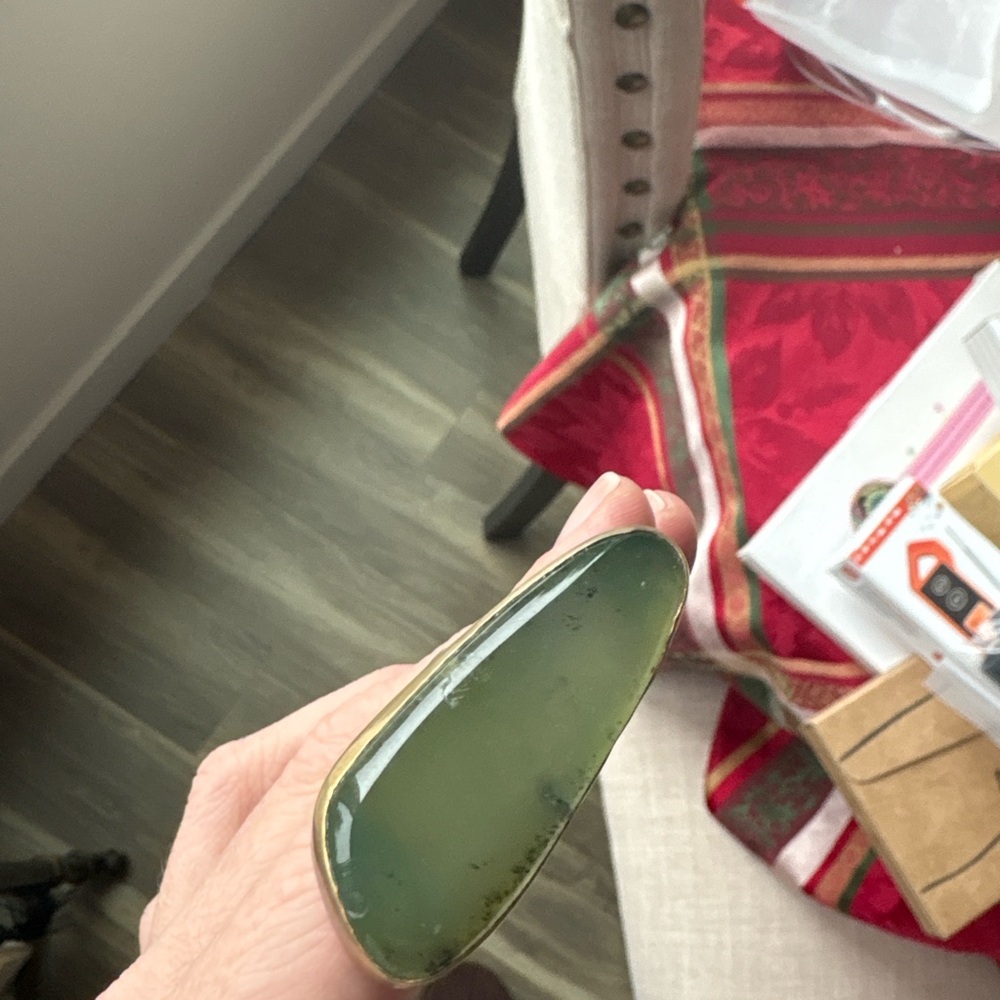 Green Agate/Chalcedony Statement Ring - Adjustable - image 5